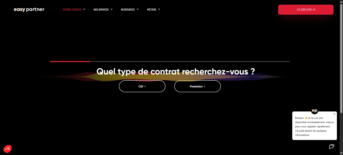 Formulaire de candidature instantanée EasyPartner connecté à HubSpot