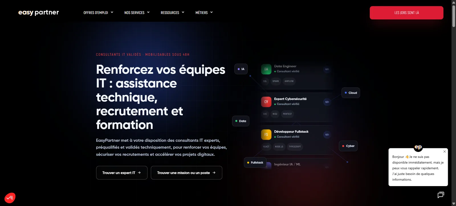 Refonte du site EasyPartner sous WordPress et Elementor avec intégration API HubSpot